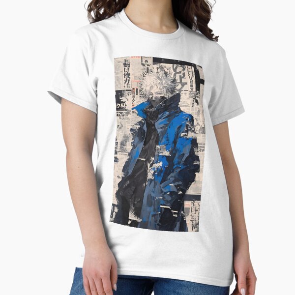 White Haired Anime Sorcerer Blue Streetwear Manga - Adult & Kids T-Shirts, Sweatshirts & Hoodies apparel design preview 1