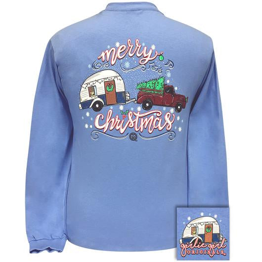 Girlie Girl Originals Preppy Merry Christmas Camper - Adult & Kids T-Shirts, Sweatshirts & Hoodies apparel design preview 1