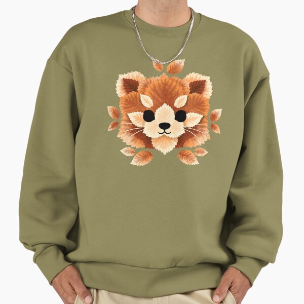 Red panda of leaves - Adult & Kids T-Shirts, Sweatshirts & Hoodies apparel design preview 1