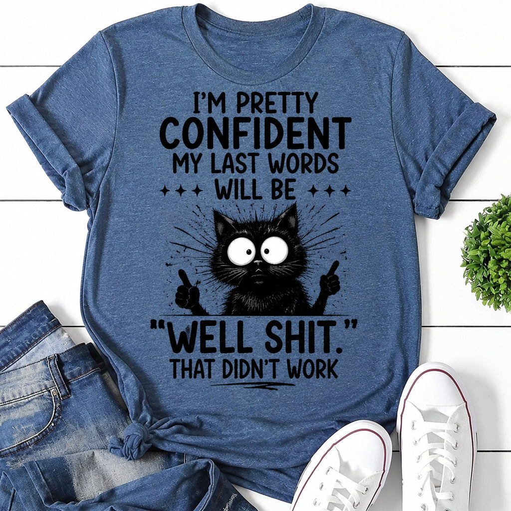 I'm Pretty Confident Chill Cat Print Women Slogan - Adult & Kids T-Shirts, Sweatshirts & Hoodies apparel design preview 1