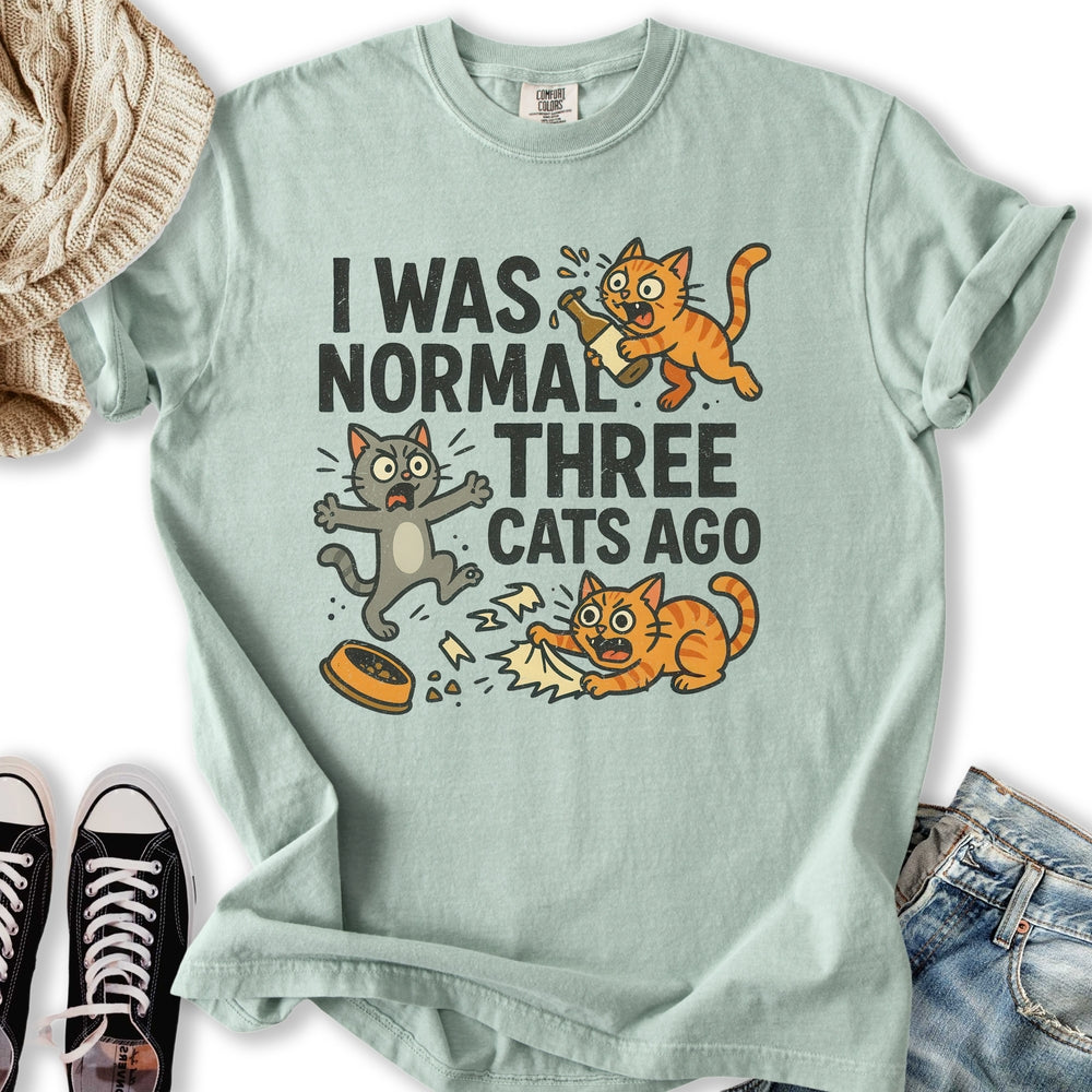 I was Normal Wild Cat - Adult & Kids T-Shirts, Sweatshirts & Hoodies apparel design preview 2