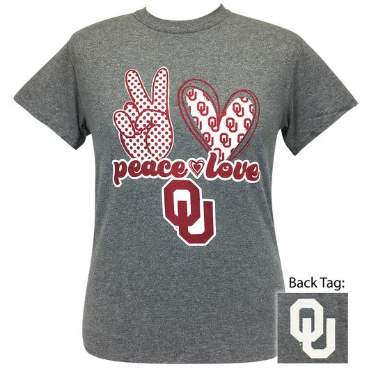 Girlie Girl Originals Preppy Peace Love Oklahoma Lips - Adult & Kids T-Shirts, Sweatshirts & Hoodies apparel design preview 1
