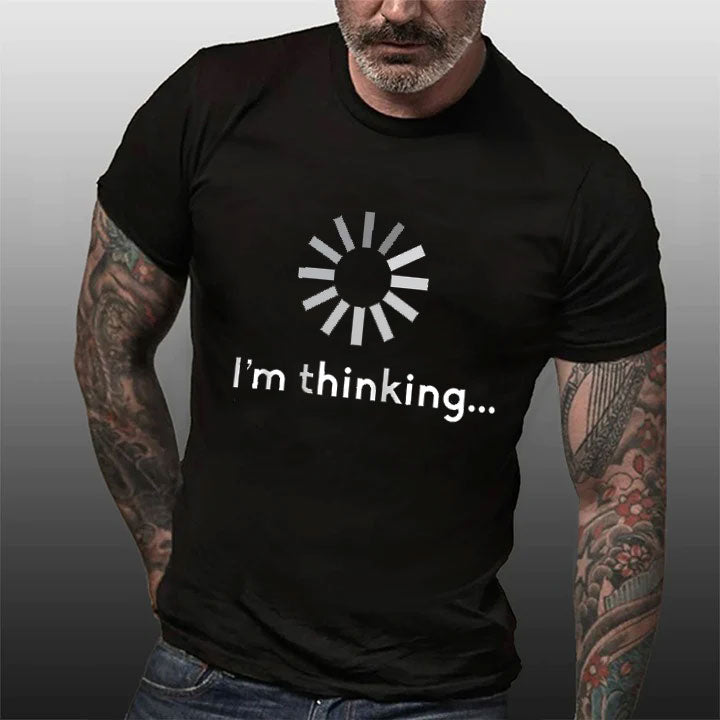 I'm Thinking Print Men Slogan - Adult & Kids T-Shirts, Sweatshirts & Hoodies apparel design preview 7