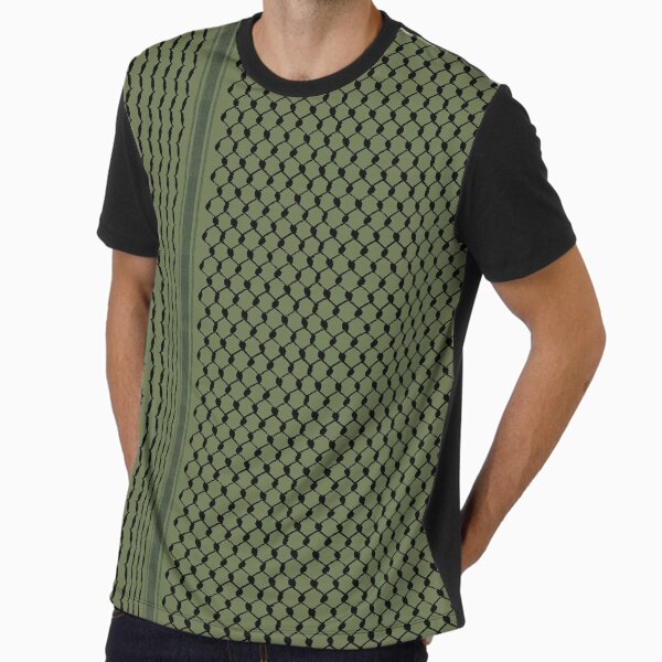 Palestinian Hatta Kufiya Folk Pattern #2-Olive Green, - Adult & Kids T-Shirts, Sweatshirts & Hoodies apparel design preview 1