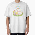 Cute Easter Lamb with Spring Flowers - Adult & Kids T-Shirts, Sweatshirts & Hoodies apparel design preview 1