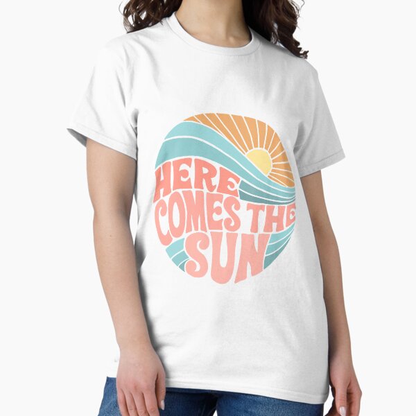Pink Groovy Here Comes the Sun - Adult & Kids T-Shirts, Sweatshirts & Hoodies apparel design preview 1