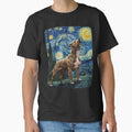 Pitbull Staffordshire Terrier Howling At Moon Starry - Adult & Kids T-Shirts, Sweatshirts & Hoodies apparel design preview 1