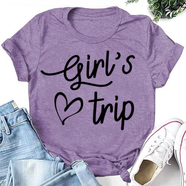 Girl's Trip Letter Heart Print Women Slogan - Adult & Kids T-Shirts, Sweatshirts & Hoodies apparel design preview 3