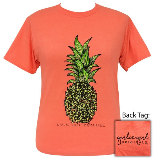 Girlie Girl Originals Preppy Leopard Pineapple Coral - Adult & Kids T-Shirts, Sweatshirts & Hoodies apparel design preview 1