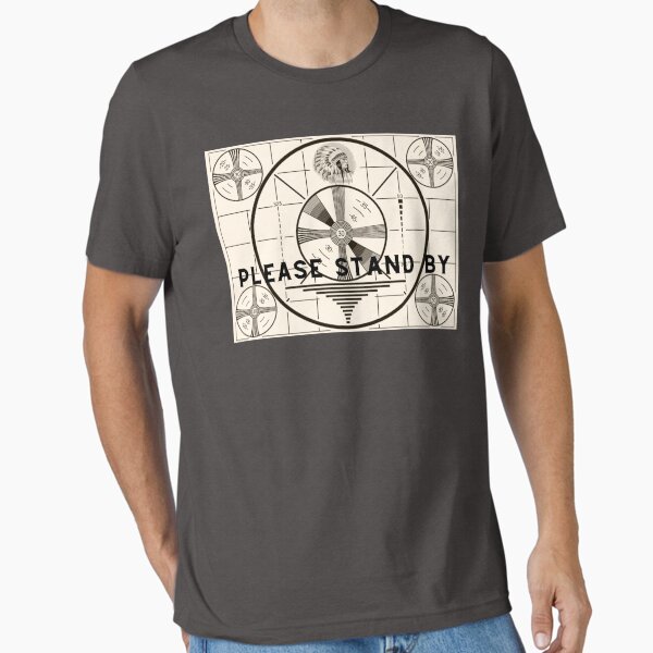 Vintage Old TV Indian Head Test Pattern Please Stand - Adult & Kids T-Shirts, Sweatshirts & Hoodies apparel design preview 1
