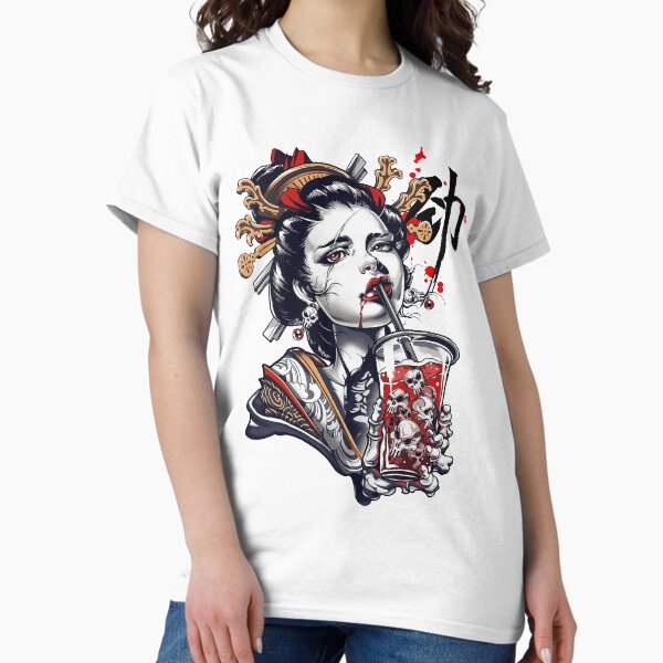 Japanese Geisha Girl Vaporwave Cyberpunk Popart Urban - Adult & Kids T-Shirts, Sweatshirts & Hoodies apparel design preview 1