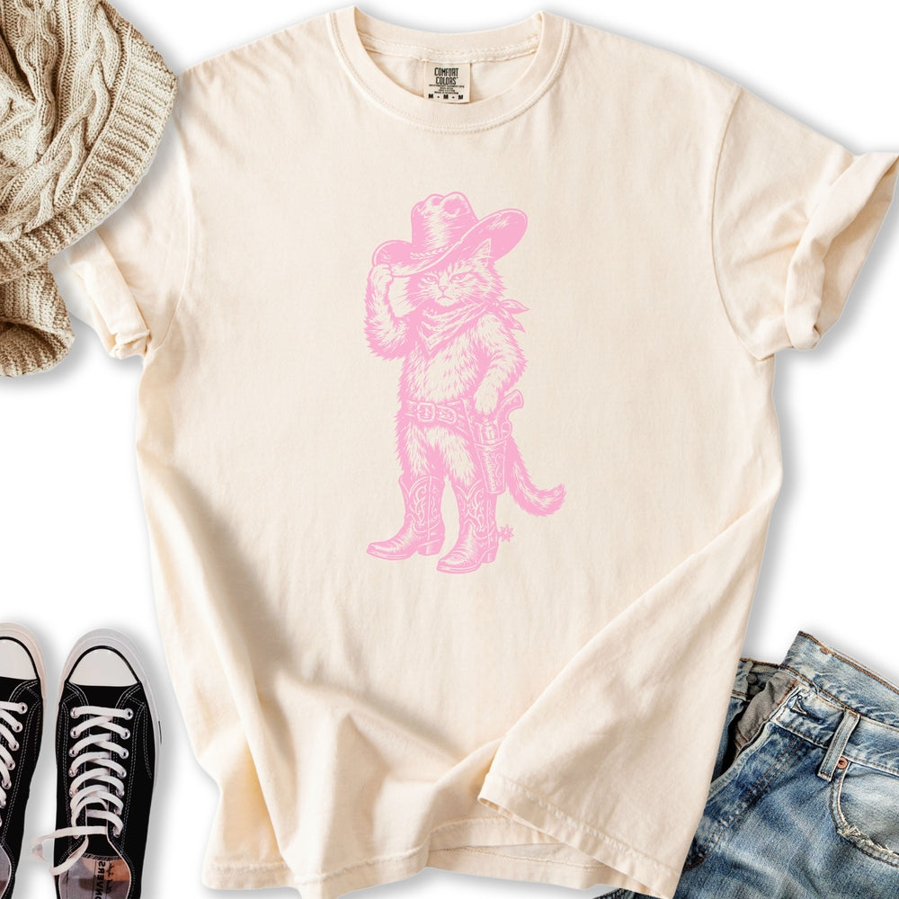 Pink Cowboy Cat - Adult & Kids T-Shirts, Sweatshirts & Hoodies apparel design preview 2