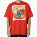 Superhero Cat Standing Over City Cute Hero on Rooftop - Adult & Kids T-Shirts, Sweatshirts & Hoodies apparel design preview 1