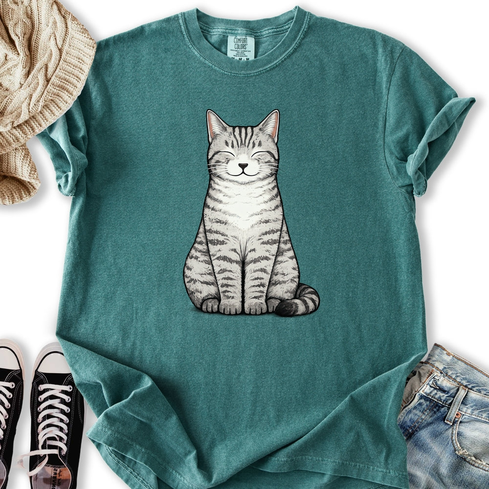 Smiling Tabby Cat - Adult & Kids T-Shirts, Sweatshirts & Hoodies apparel design preview 2