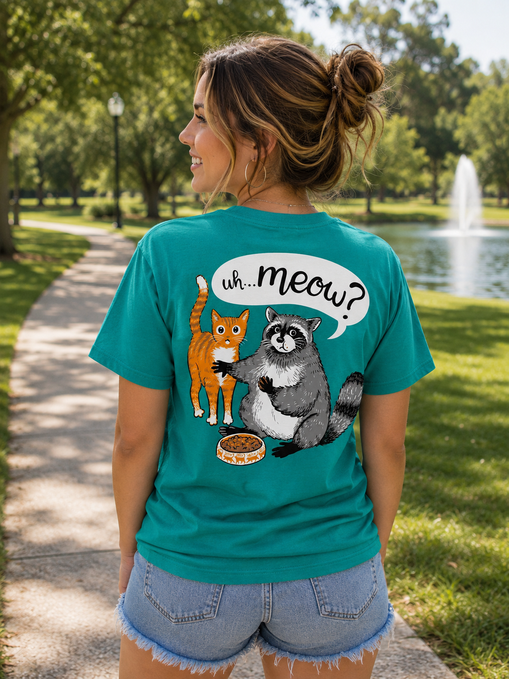Southern Attitude Uh Meow Raccoon - Adult & Kids T-Shirts, Sweatshirts & Hoodies apparel design preview 1