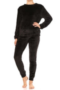 Black Thick Fur Fuzzy Plush Lounge Pajama Set Pants - Adult & Kids T-Shirts, Sweatshirts & Hoodies apparel design preview 1