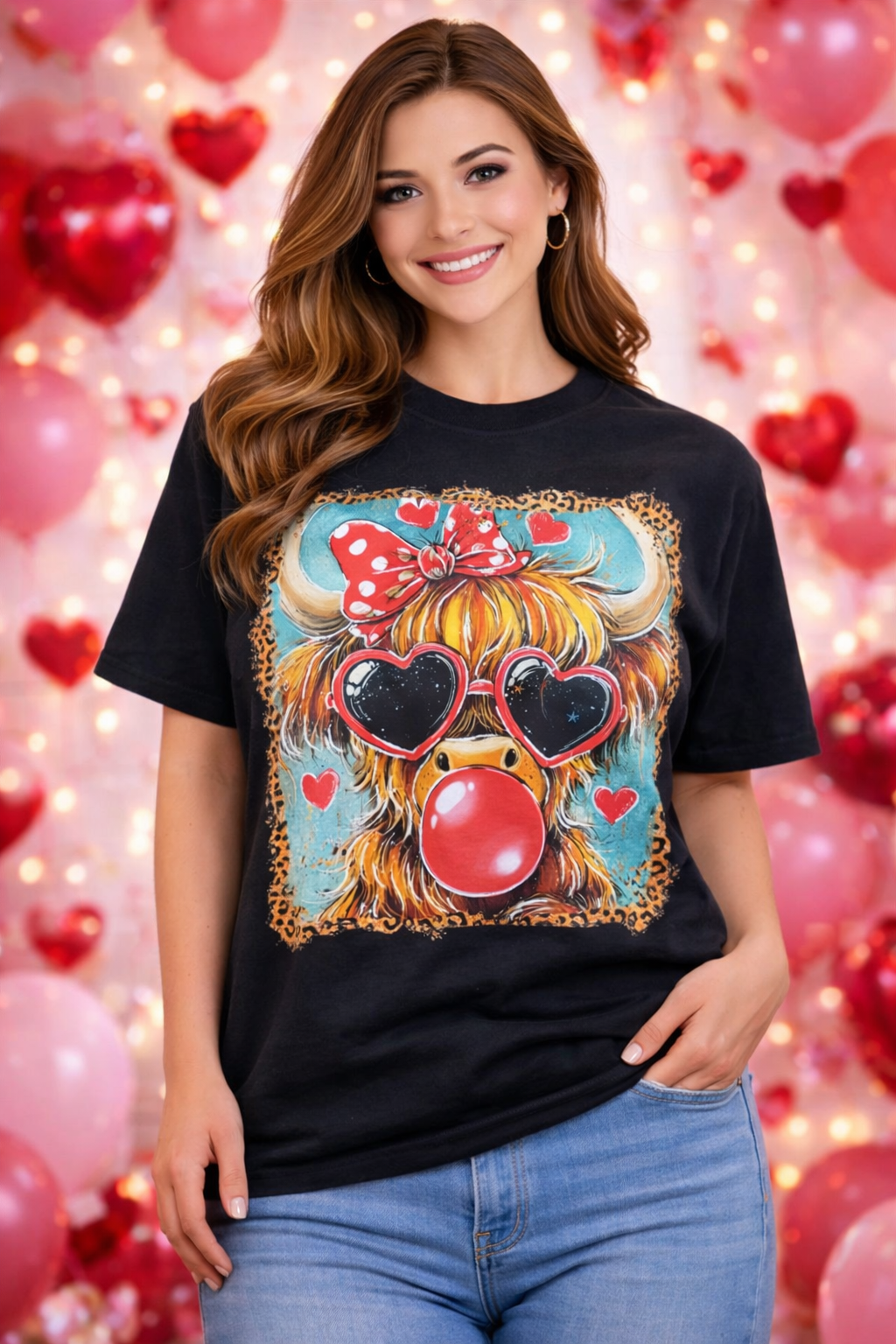 Southern Chics Bubble Love Cow Comfort Colors - Adult & Kids T-Shirts, Sweatshirts & Hoodies apparel design preview 1