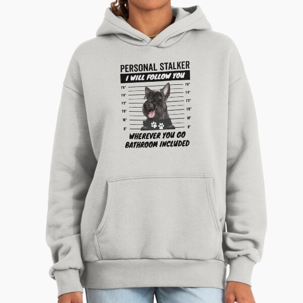 Personal Stalker Dog Black Scottish Terrier - Adult & Kids T-Shirts, Sweatshirts & Hoodies apparel design preview 1