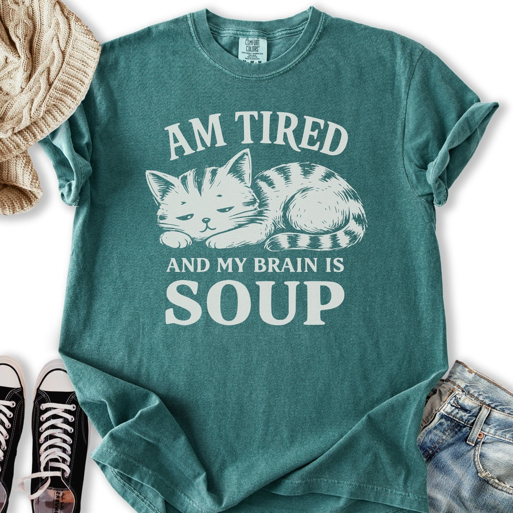 Brain Is Soup Cat - Adult & Kids T-Shirts, Sweatshirts & Hoodies apparel design preview 2