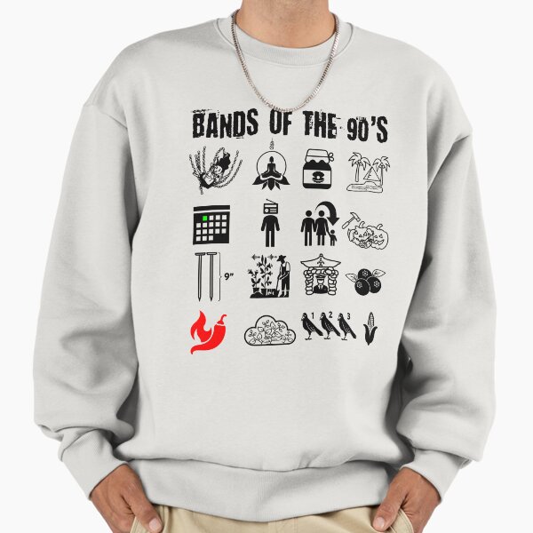 Funny Nerdy Iconic Alternative Rock Bands of the 90s - Adult & Kids T-Shirts, Sweatshirts & Hoodies apparel design preview 1