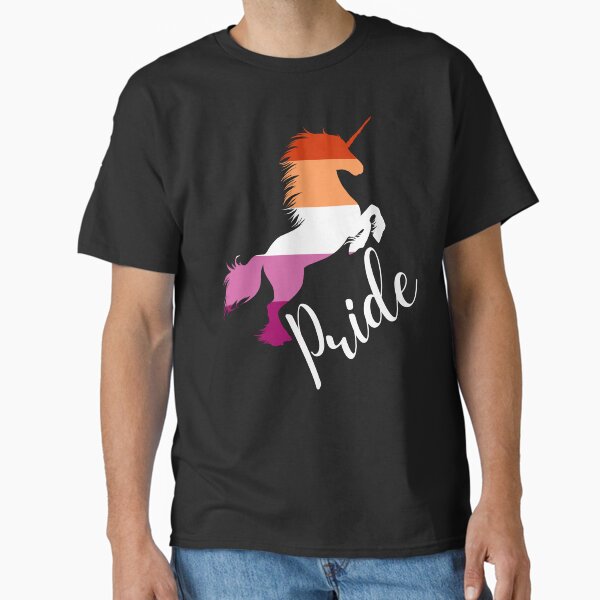 LGBTQ Pride, Unicorn in Lesbian Flag Colors - Adult & Kids T-Shirts, Sweatshirts & Hoodies apparel design preview 1