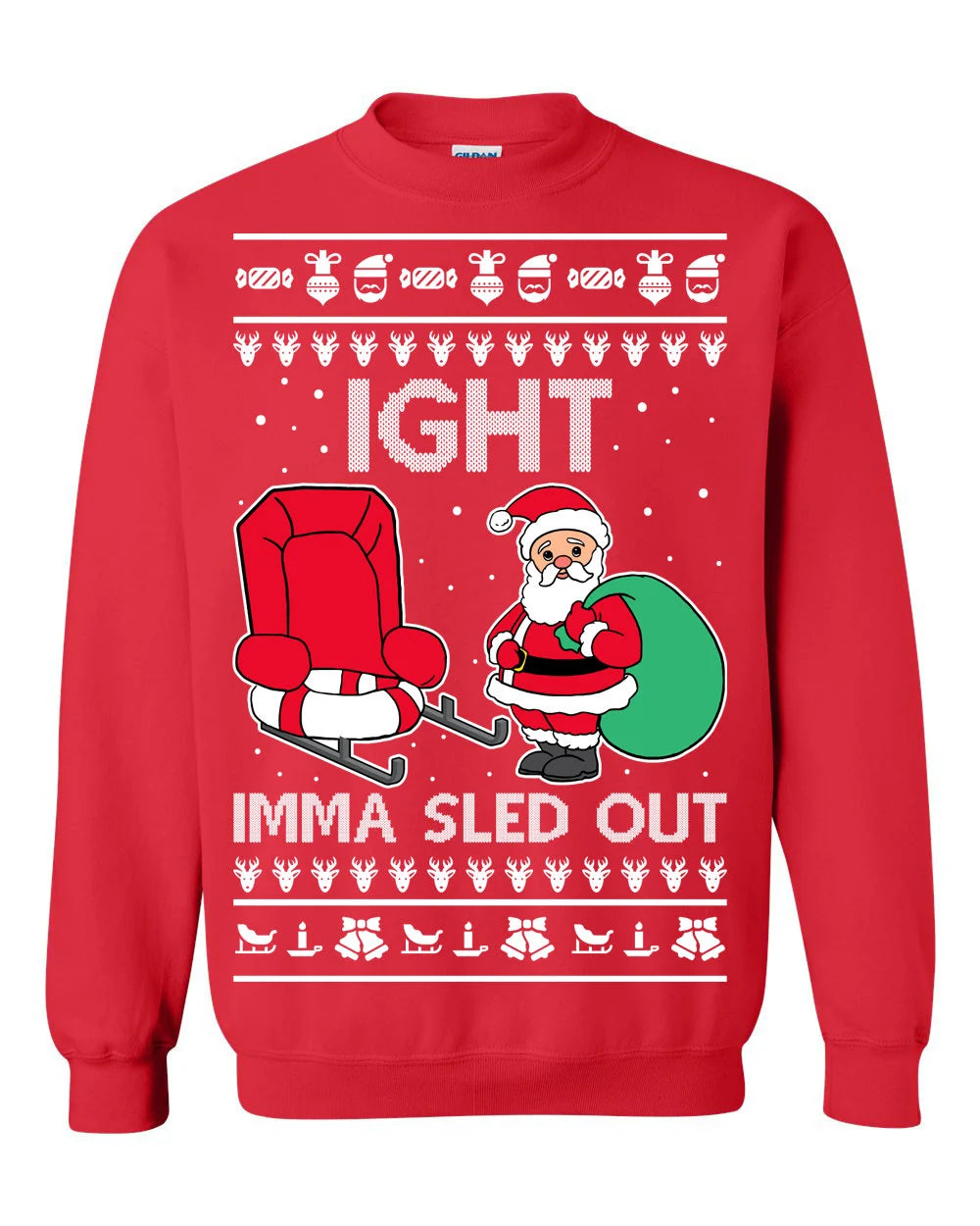 Santa Claus ight imma sled out Christmas sweater product image 4