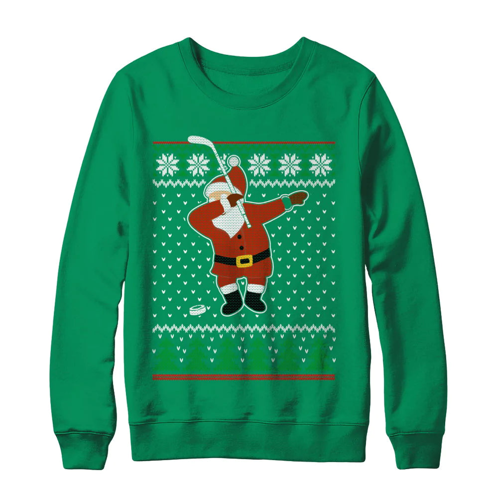 Dabbing santa hockey Christmas sweater product image 4