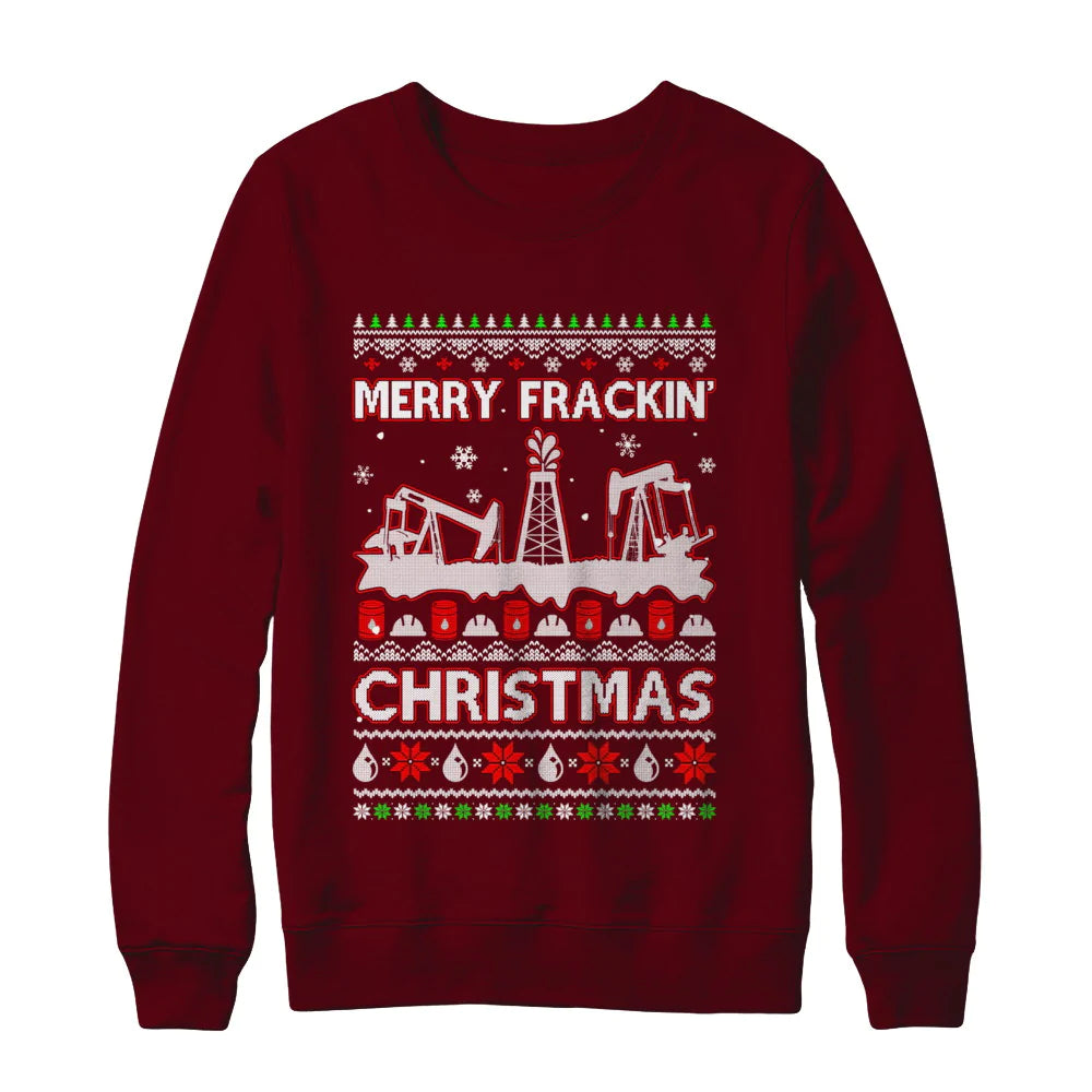 Oilfield merry frackin Christmas sweater product image 3