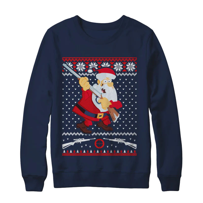 Santa gun hunting Christmas sweater product image 4
