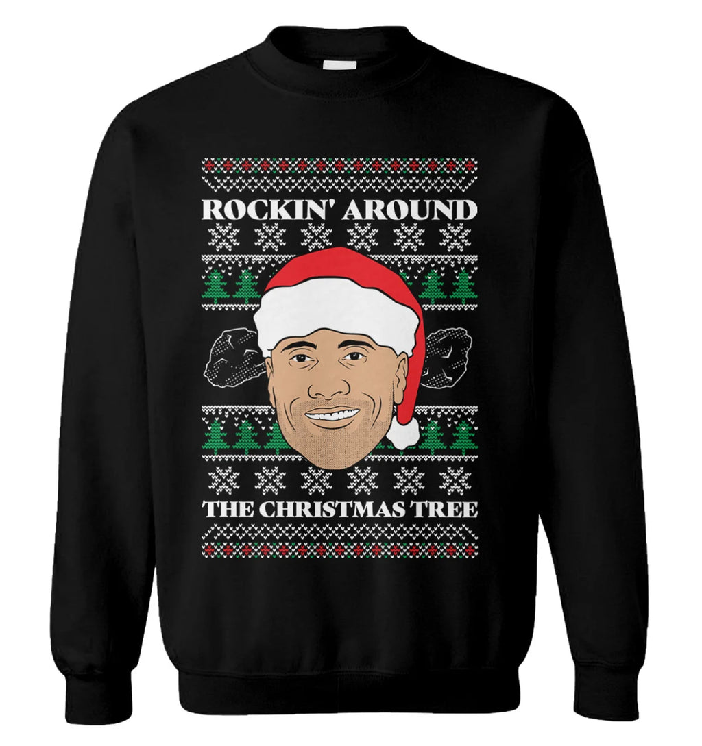 Dwayne Johnson rockin around the Christmas tree Christmas sweater product image 4