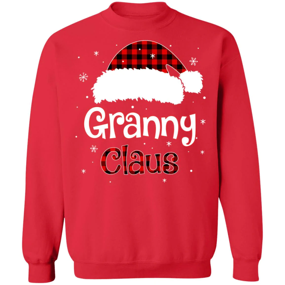 Santa granny claus red plaid Christmas sweater product image 4