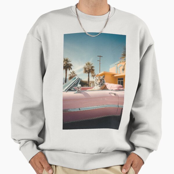 Cool Tiger in a pastel Cabrio Palm Springs - Adult & Kids T-Shirts, Sweatshirts & Hoodies apparel design preview 1