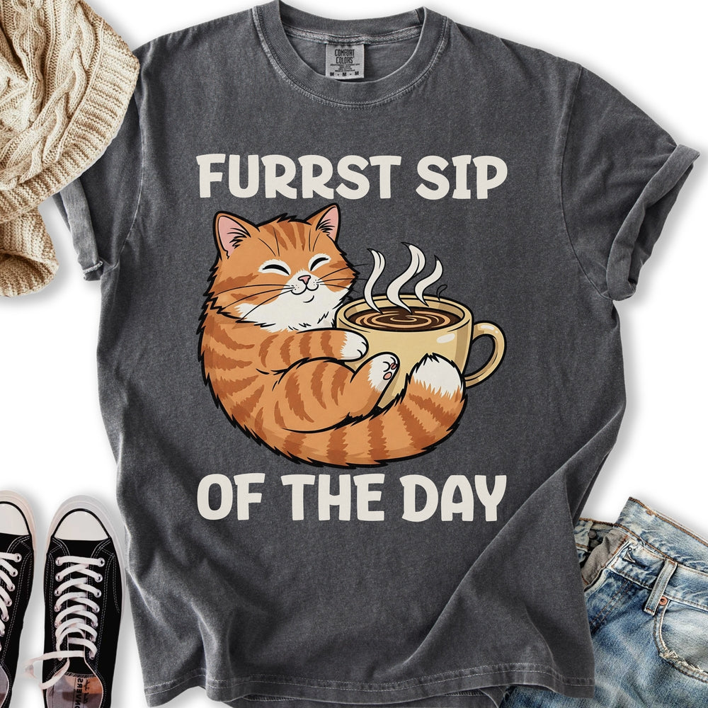Furrst Sip of the Day - Adult & Kids T-Shirts, Sweatshirts & Hoodies apparel design preview 1