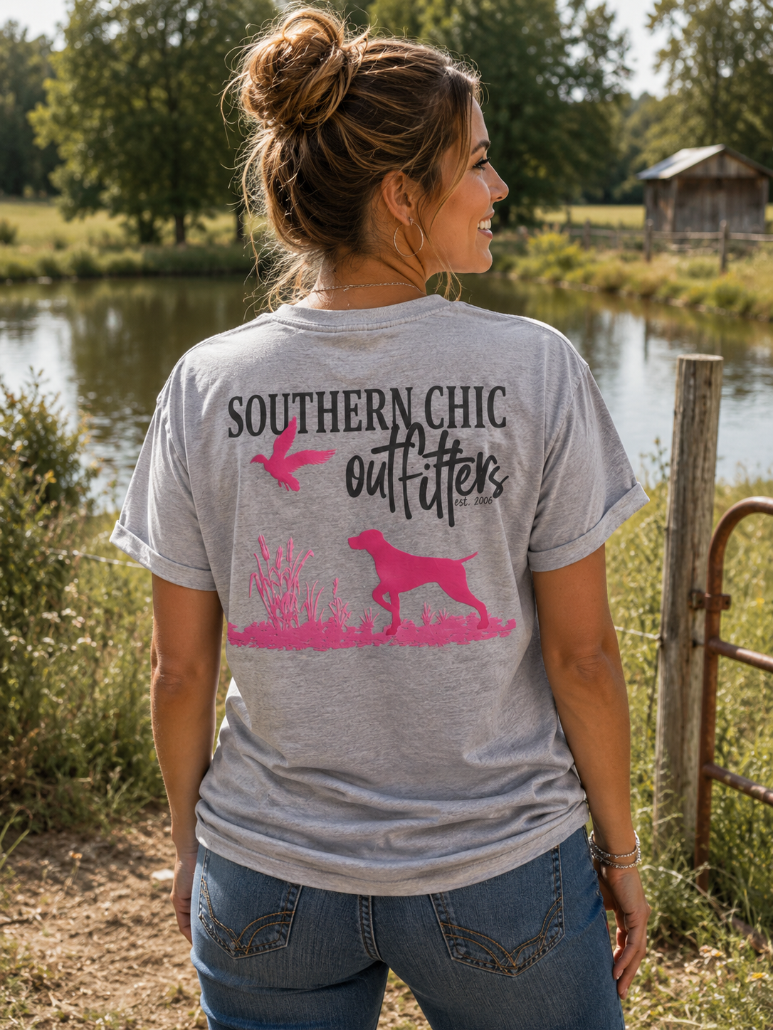 Southern Chics Outfitters Pink Dog Unisex Soft - Adult & Kids T-Shirts, Sweatshirts & Hoodies apparel design preview 1