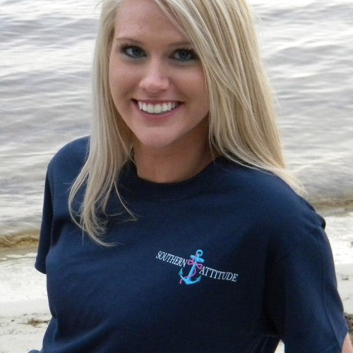 Southern Attitude Anchor Bow Navy - Adult & Kids T-Shirts, Sweatshirts & Hoodies apparel design preview 2