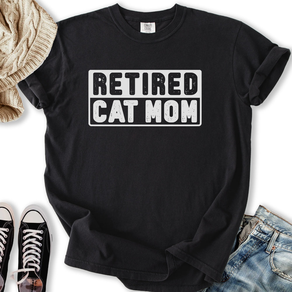 Retired Cat Mom - Adult & Kids T-Shirts, Sweatshirts & Hoodies apparel design preview 2