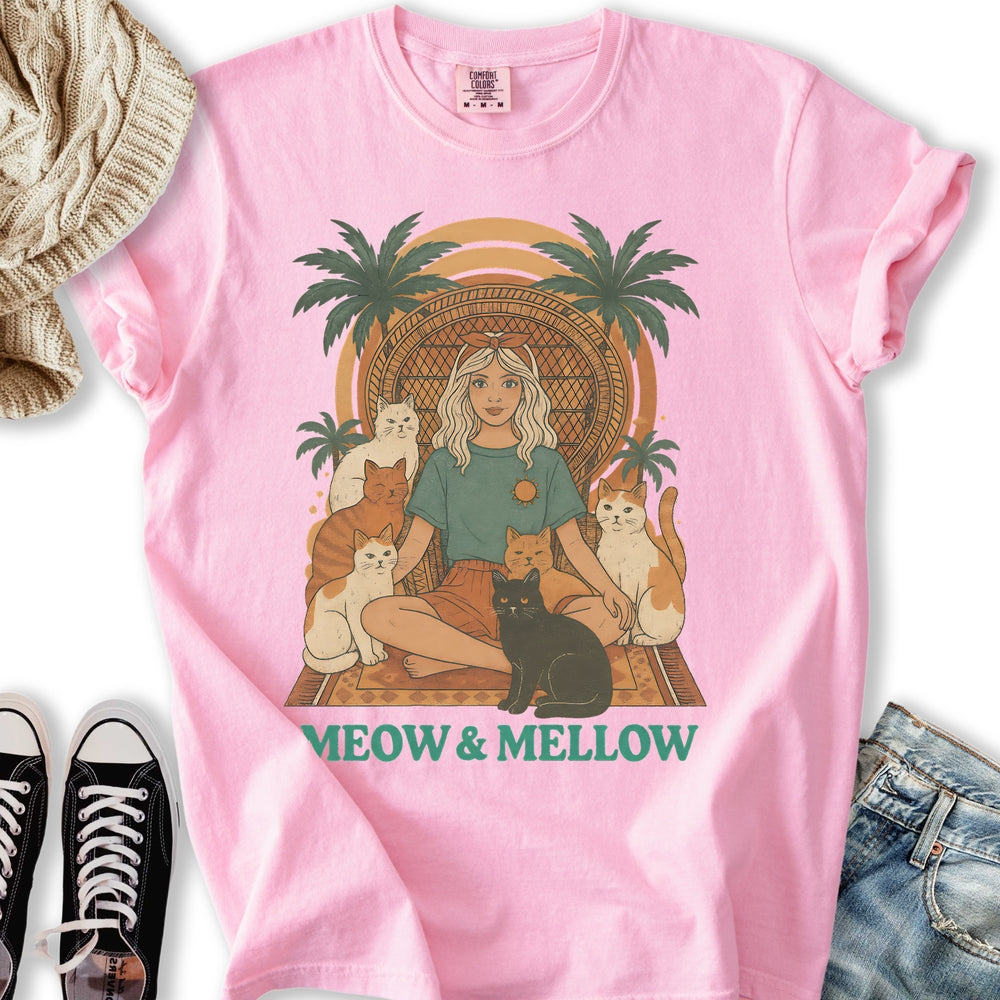 Meow and Mellow Cat - Adult & Kids T-Shirts, Sweatshirts & Hoodies apparel design preview 1