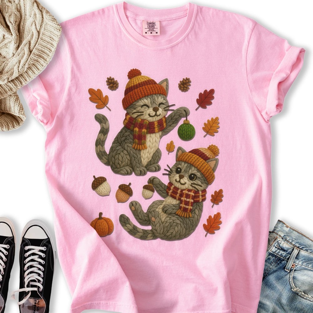 Fall Yarn Cats - Adult & Kids T-Shirts, Sweatshirts & Hoodies apparel design preview 1