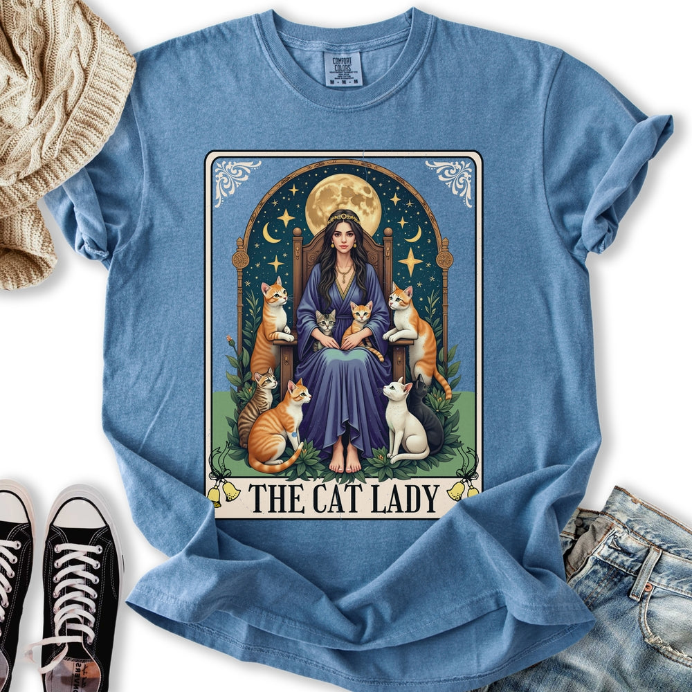 Ginger Cat Lady Tarot - Adult & Kids T-Shirts, Sweatshirts & Hoodies apparel design preview 2