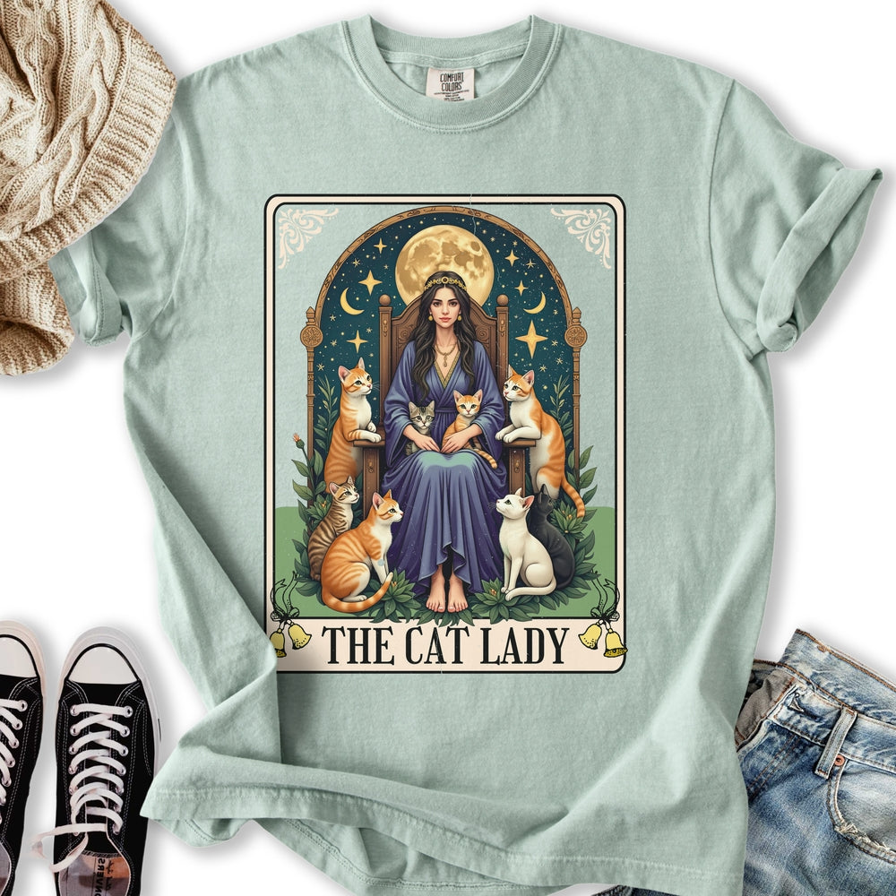 Ginger Cat Lady Tarot - Adult & Kids T-Shirts, Sweatshirts & Hoodies apparel design preview 1