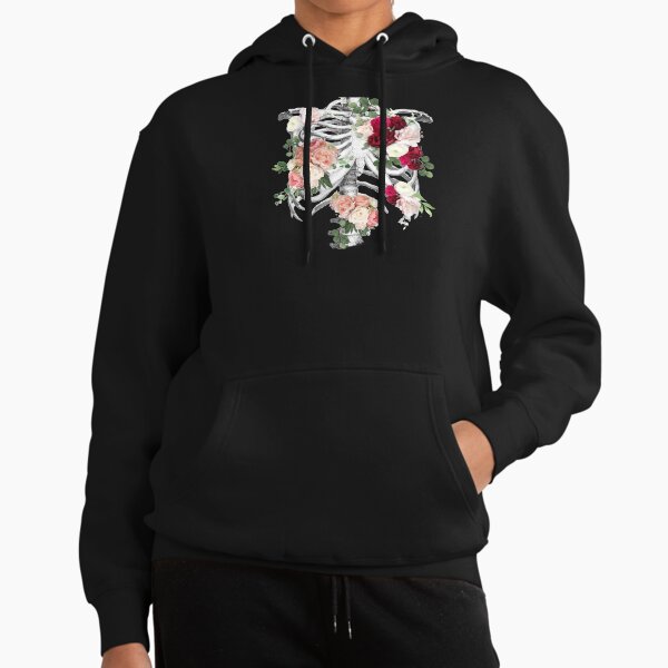Anatomy, ribcage, rib cage,roses bloom spring - Adult & Kids T-Shirts, Sweatshirts & Hoodies apparel design preview 1