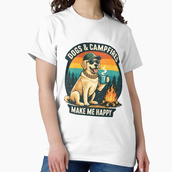 Dogs and Campfire Vintage - Adult & Kids T-Shirts, Sweatshirts & Hoodies apparel design preview 1