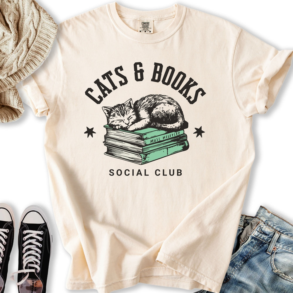 Cats Books Social - Adult & Kids T-Shirts, Sweatshirts & Hoodies apparel design preview 1