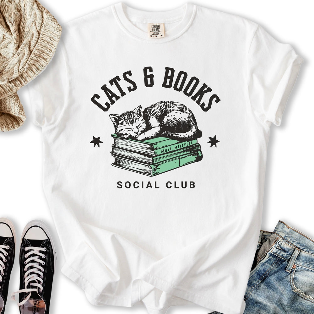 Cats Books Social - Adult & Kids T-Shirts, Sweatshirts & Hoodies apparel design preview 2