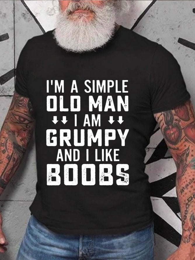 I'm A Simple Old Man Print Men Slogan - Adult & Kids T-Shirts, Sweatshirts & Hoodies apparel design preview 2