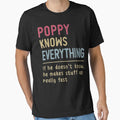 Mens Poppy Know Everything Grandpa Gift - Adult & Kids T-Shirts, Sweatshirts & Hoodies apparel design preview 1