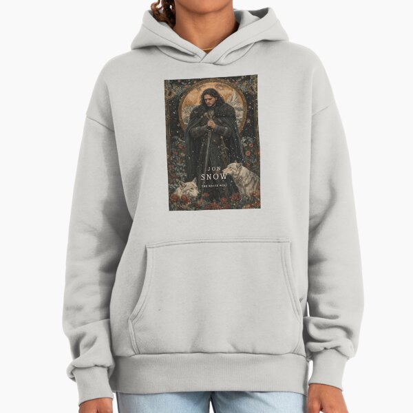 Jon Snow Illustration "The White Wolf" - Adult & Kids T-Shirts, Sweatshirts & Hoodies apparel design preview 1