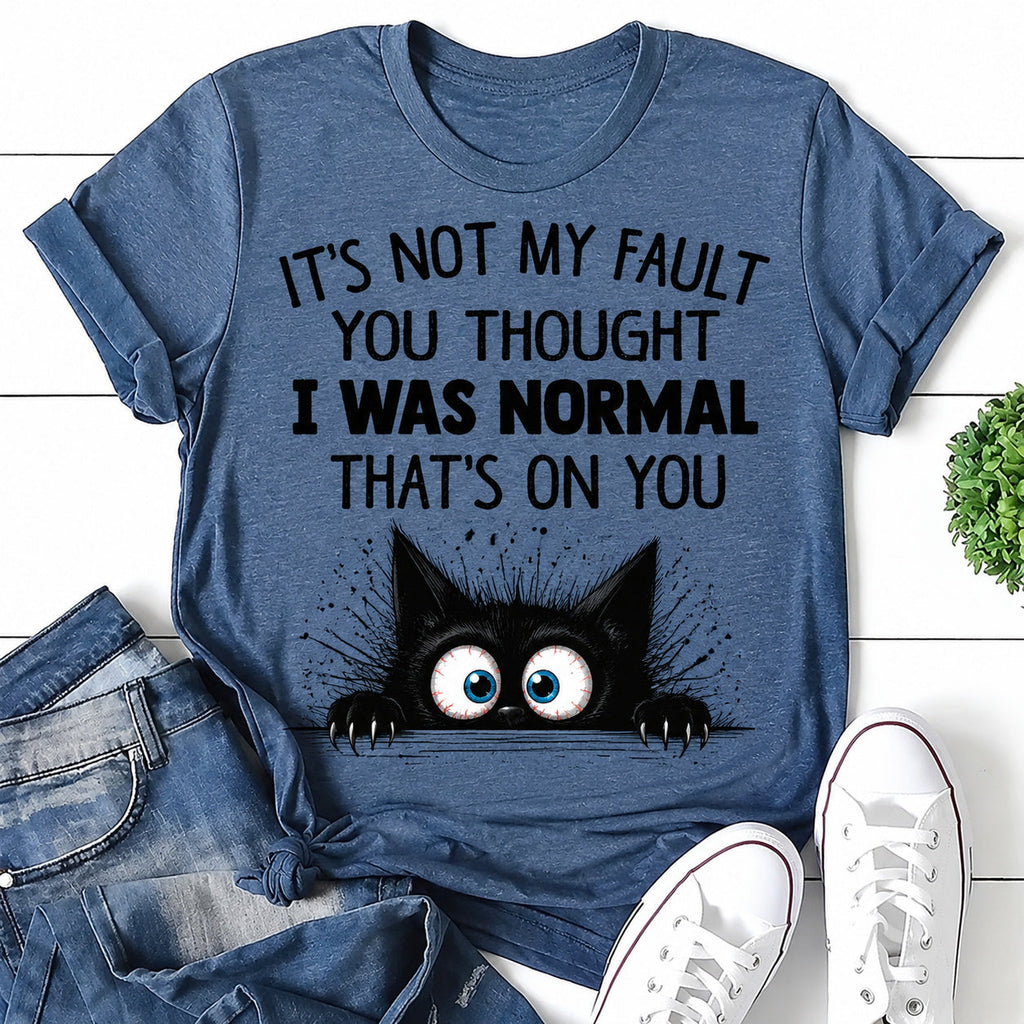 I Was Normal Cat Print Women Slogan - Adult & Kids T-Shirts, Sweatshirts & Hoodies apparel design preview 1