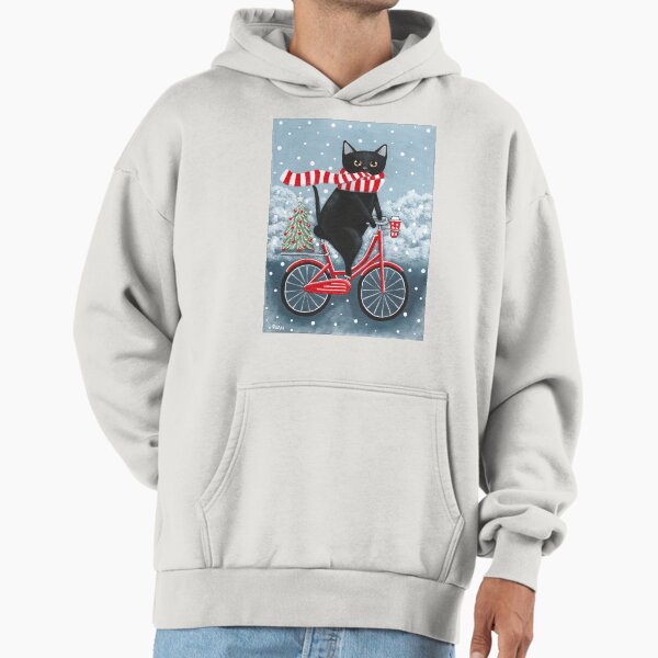 Black Cat Winter Bicycle Ride - Adult & Kids T-Shirts, Sweatshirts & Hoodies apparel design preview 1
