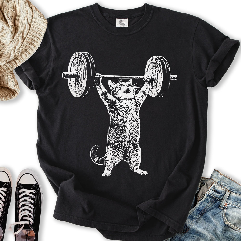 Weight Lifter Cat - Adult & Kids T-Shirts, Sweatshirts & Hoodies apparel design preview 2